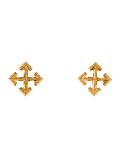Pre-owned Off-white Arrow Mono Stud Earrings In Multicolor