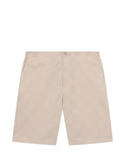 Off-white Arrow Monogram Bowling Shorts In Animal Print