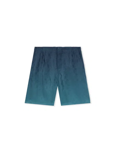 Off-white Arrow Monogram Jacquard Bowling Shorts In Dark Slate