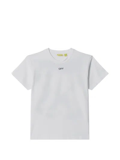 Off-white Kids' Arrow Paint Printed T-shirt In White
