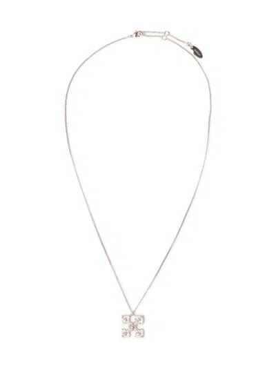 Off-white Arrow Pendant Necklace With Studs In Multi