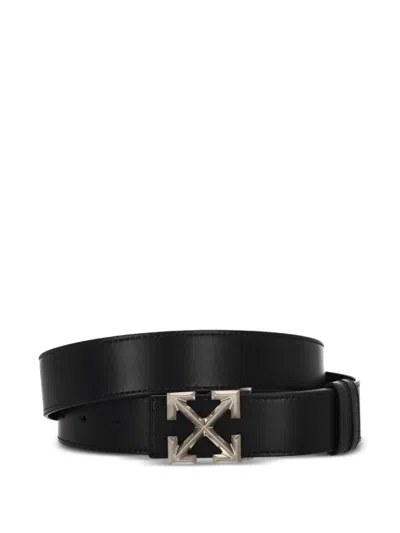 Off-white Arrow Quote Reversible 35mm Belt In Burgundy
