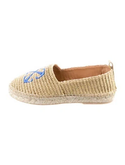 Pre-owned Off-white 'arrow' Raffia Espadrilles