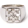 Off-white Arrow Ring With Studs In Silver