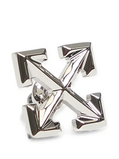 Off-white Arrow Single Earring In Silver