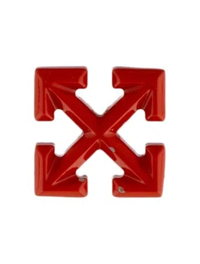 Pre-owned Off-white Arrow Single Stud Earring In Orange