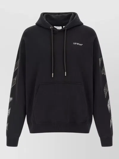 Off-white Arrow Skate Hooded Sweatshirt Graphic Logo In Black