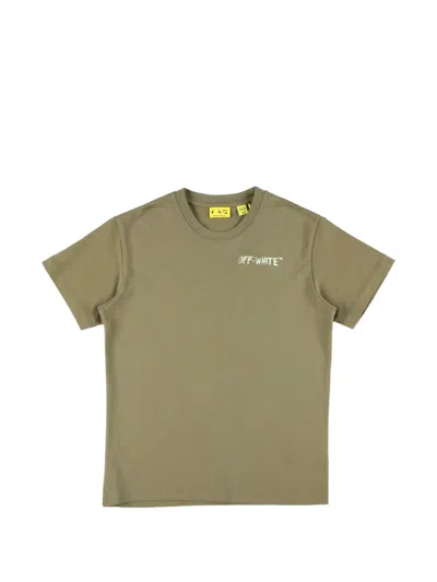 Off-white Kids' Arrow Sketch T-shirt In Green