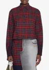 Off-white Arrow Spray Plaid Check Puffer Jacket In Multi