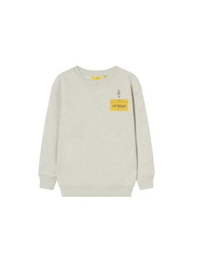Off-white Arrow Tape Crewneck In Gray
