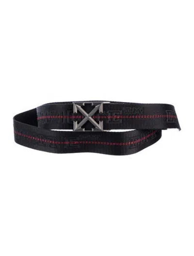 Pre-owned Off-white Arrow Tape Nylon Waist Belt In Black