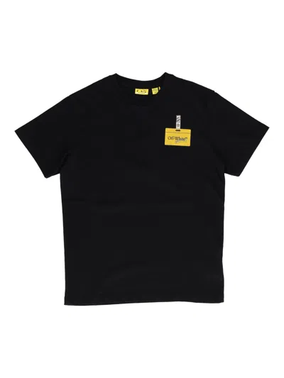 Off-white Kids' Arrow Tape Tee S/s In Black