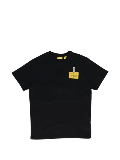 Off-white Kids' Arrow Tape T-shirt In Black