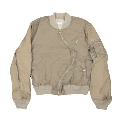 Pre-owned Off-white Arrow Twist Bomber Jacket 'grey' | Men's Size M In Gray