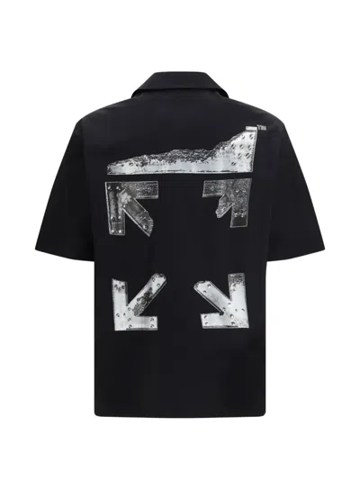 Off-white Arrow-detail Short-sleeve Shirt In Black