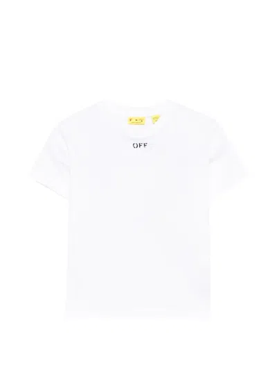 Off-white Kids White Cotton Splat T-shirt With Paint Effect Print
