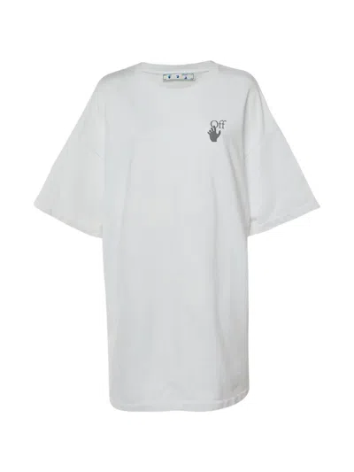 Pre-owned Off-white Arrow-print T-shirt Mini Dress In White