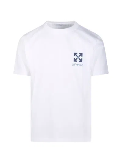 Off-white Short-sleeve Regular Fit Tee With Arrow Graphic In White