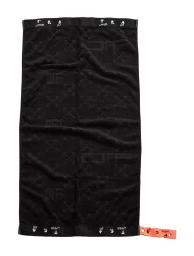 Pre-owned Off-white Arrows Bath Towel In Black