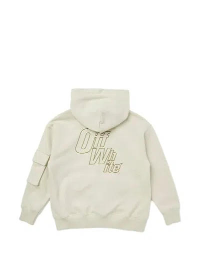 Off-white Kids' Arrows Cargo Hoodie In Gold