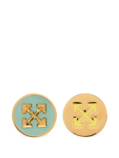 Off-white Arrows Circular Earrings In Gold