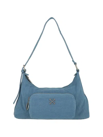 Off-white Arrows Denim Shoulder Bag In Pink