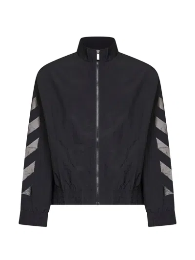 Off-white Lightweight Jacket With Stand-up Collar In Black