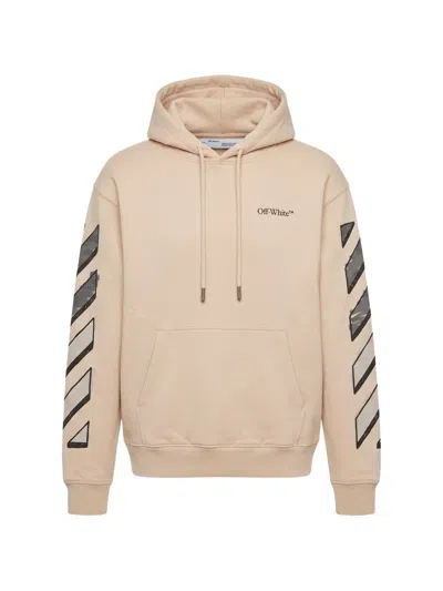 Off-white Arrows Diagonals-print Hoodie In Neutral