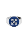 Off-white Arrows Enamel-detail Signet Ring In Transparent