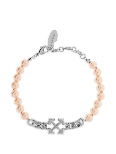 Off-white Arrows Glass-pearl Bracelet In Multi