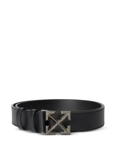 Off-white Arrows Leather Belt In Black