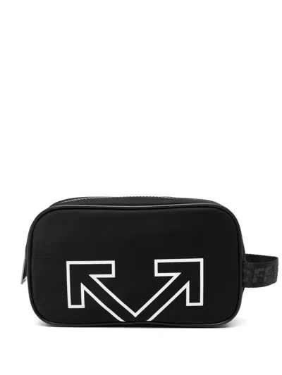 Off-white Arrows Logo Clutch Bag In Black