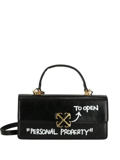 Off-white Arrows Logo-plaque Tote Bag In Black