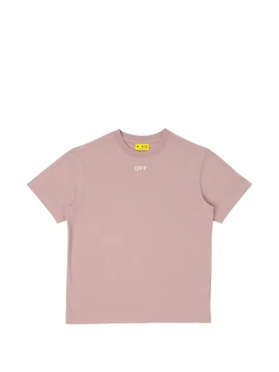Off-white Kids' Arrows Logo-print T-shirt In Pink