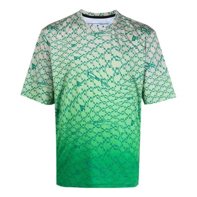 Off-white Arrows Print Ombr Effect Tee In Green