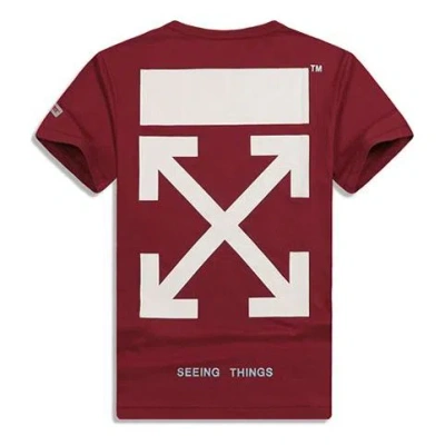 Off-white Arrows Sketch Mens Round Neck In Burgundy