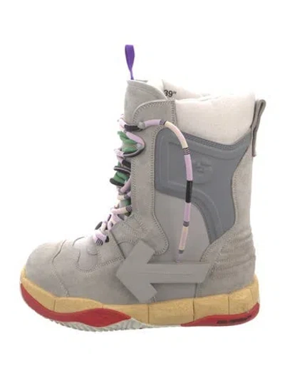 Pre-owned Off-white 'arrows' Suede Snow Boots In Gray