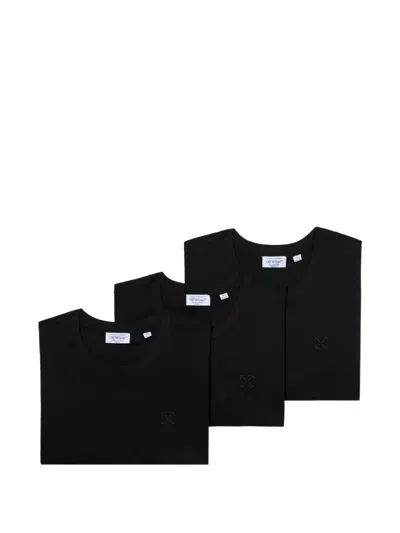 Off-white Arrows Undershirts 3-pack In Black
