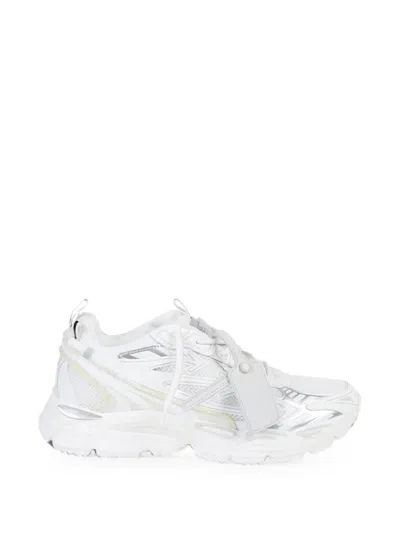 Off-white Layered White Sneakers With Dynamic Mesh And Reflective Accents In Multi