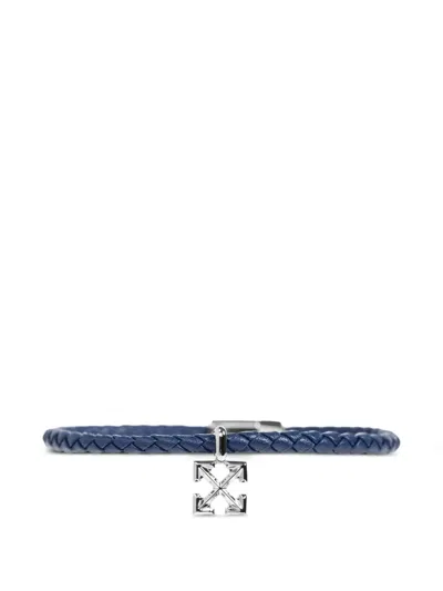 Off-white Logo Wristband In Blue