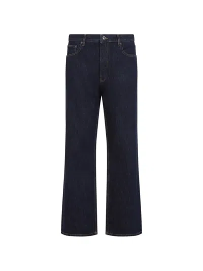Off-white Raw Indigo Half Arrow Slim Relax Jeans In Blue