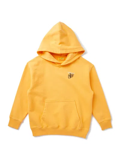 Off-white Arrowsketch Mini Hoodie For Kids In Yellow