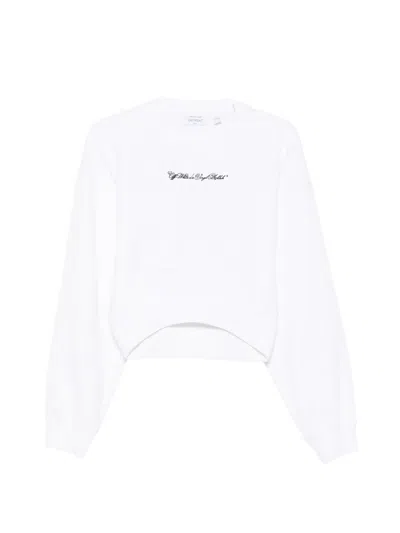 Off-white Arrows-motif Cropped Sweater In White