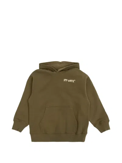 Off-white Kids' Arrows-motif Hoodie In Green