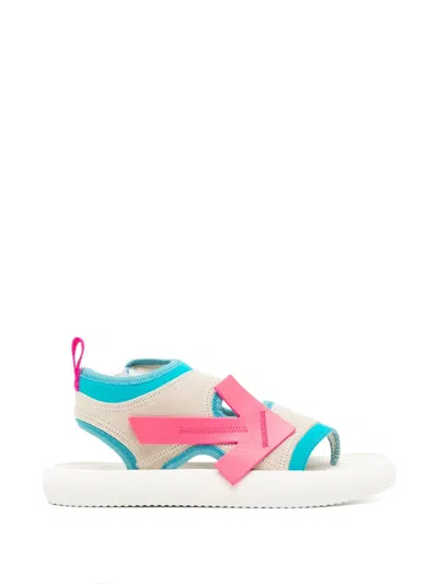 Off-white Arrows-motif Panelled Sandals In Gray