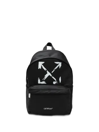 Off-white Kids' Arrows-paint Backpack In Black