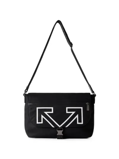 Off-white Arrows-print Buckle-fastening Shoulder Bag In Black