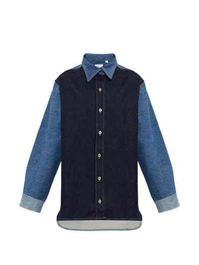 Off-white Arrows-print Denim Shirt In Blue