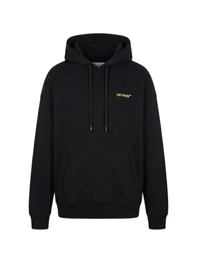 Off-white Arrows-print Logo-embroidered Hoodie In Black