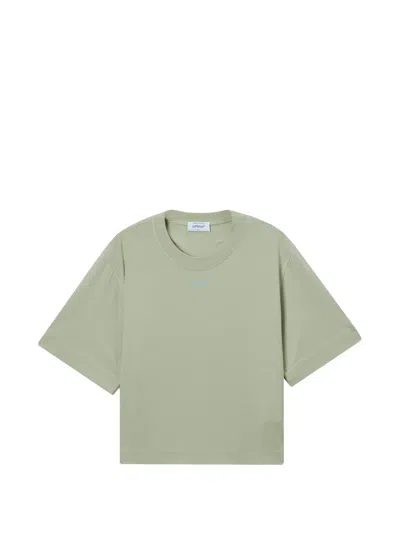 Off-white Arrows-print Logo-embroidered T-shirt In Green